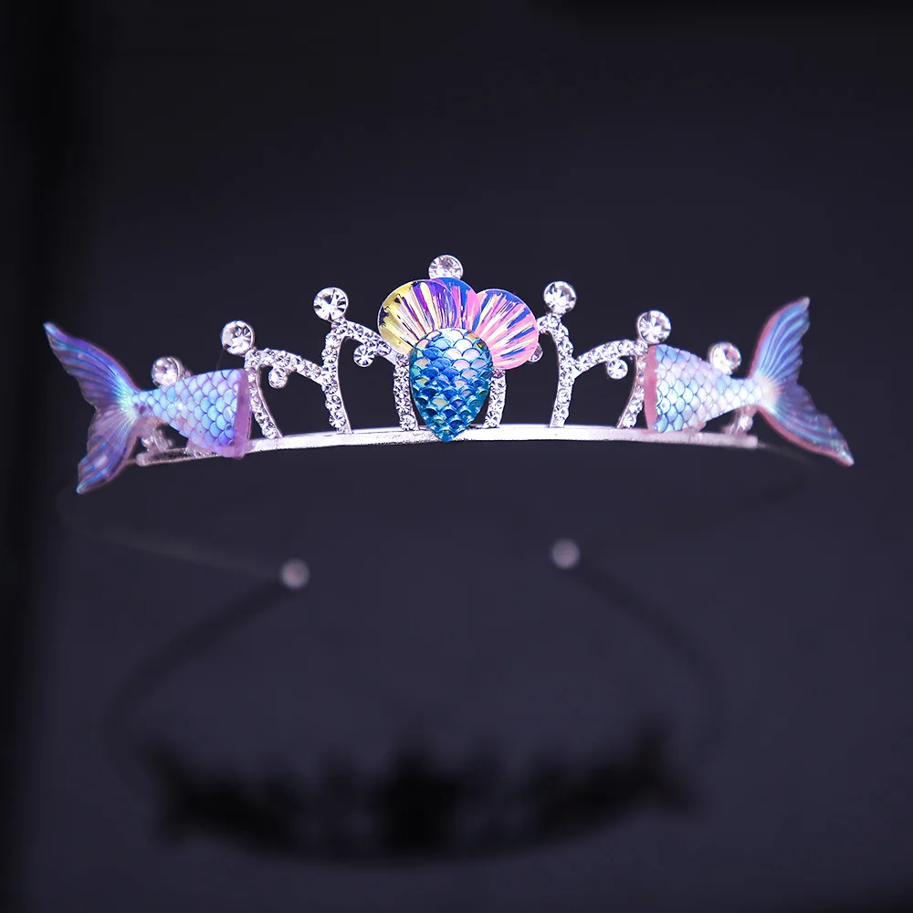 Little Mermaid Starfish shell Crown Mermaid Tail Headdress Beach Party Hat Children's Birthday Party Decoration hair accessories