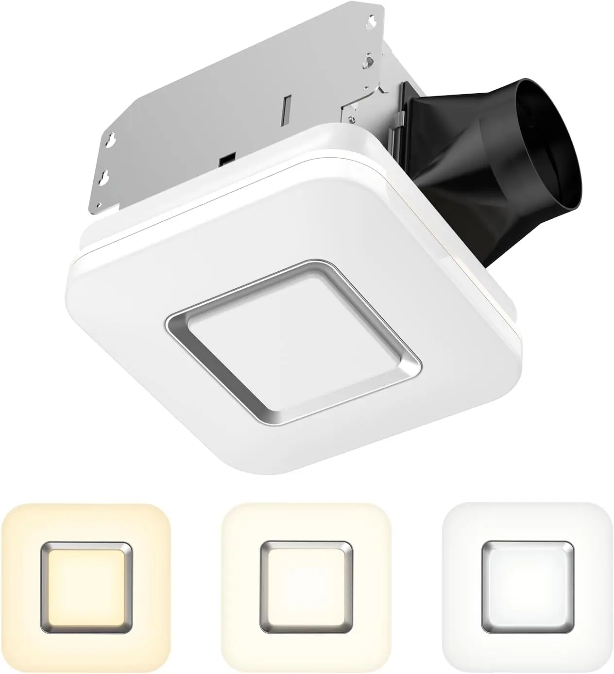 OREiN Bathroom Exhaust Fan with Light, 100 CFM 1.5 Sones, 25W Bathroom Vent Fan with Light, 1500lm LED Light 3000K/4000K/5000K S