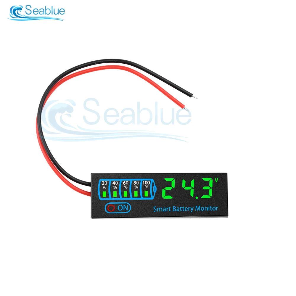 3S-14S 18650 Li-ion Lipo Lithium 7-40V Lead Acid Battery Level Indicator Tester LED Display Meter Module Capacity Voltage Meter 6