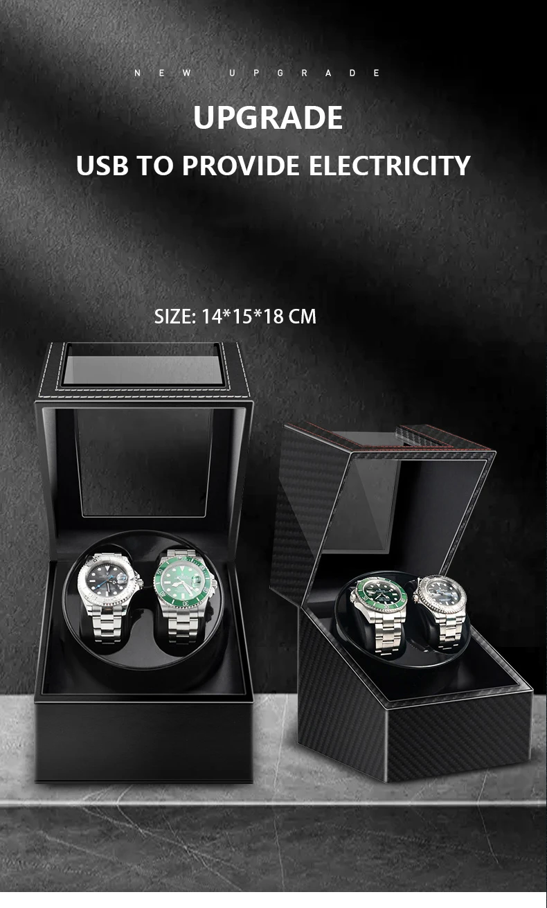 IBBETON premium automatic watch winder with quiet Mabuchi motor and carbon fiber design