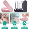 4Pcs Reusable Cotton Swabs Silicone Ear Pick Spiral Cleaner Tool Portable Silicone Swab Clean Sticks Buds Lip Eyeliner 2