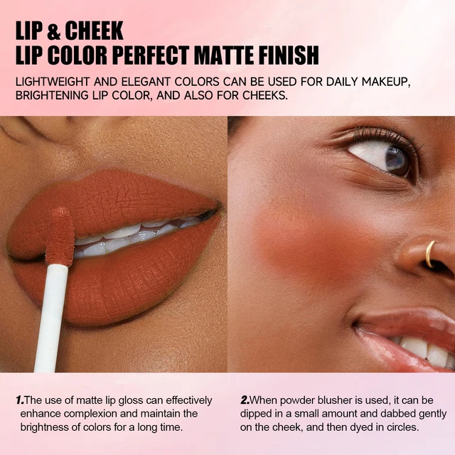 Multiple Colors Matte Velvet Lip Gloss, Waterproof Long-lasting Non-stick Cup,smooth Lipstick To Apply High Color Rendering
