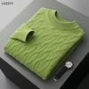 LHZSYY Winter New Thicken 100%Cashmere Sweater Men's Half-high Neck Twisted Pullovers Large Size Jackets Tops Casual Knit Shirts 1
