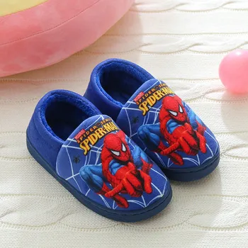 Cartoon Printed Spider-man Cotton Slippers For Children's Shoes Fashion New Style Warmth Autumn Winter Indoor Kids Boys Slipper 5