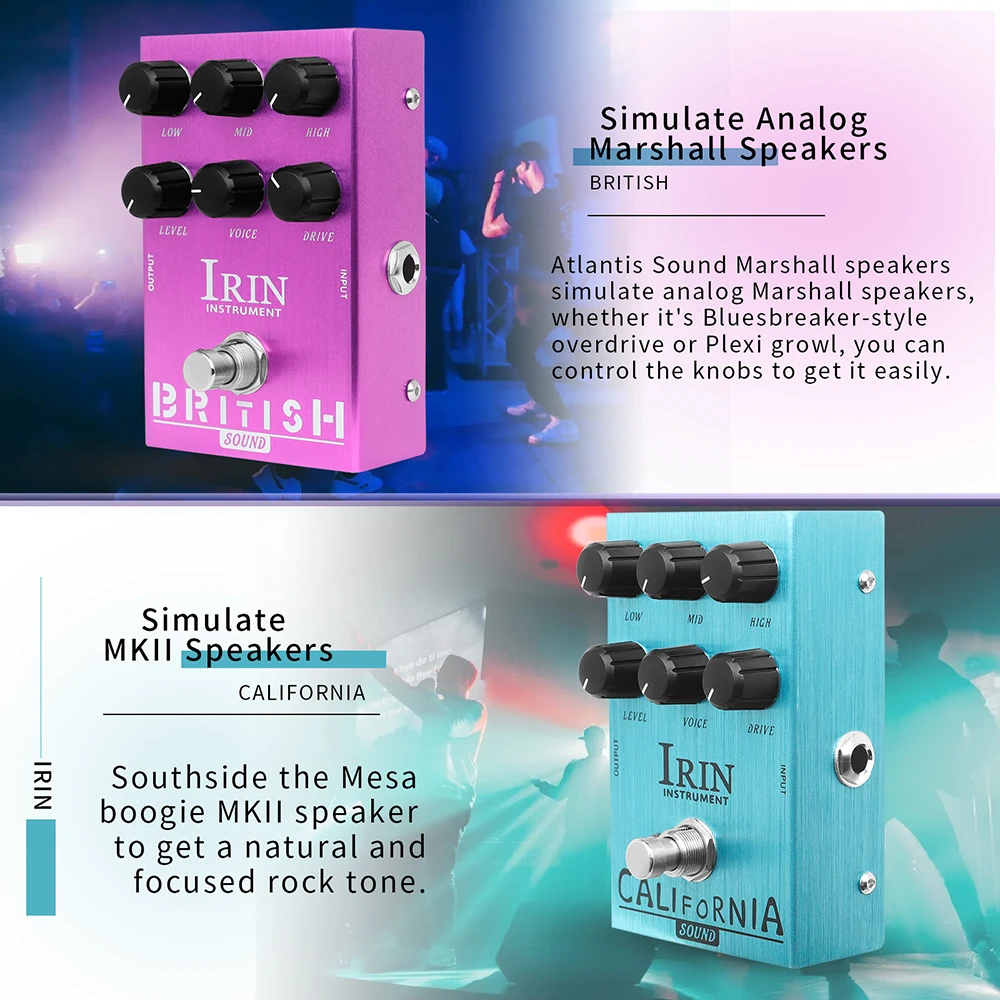Guitar effect pedal overdrive distortion analog classic British rock for electric bass guitar