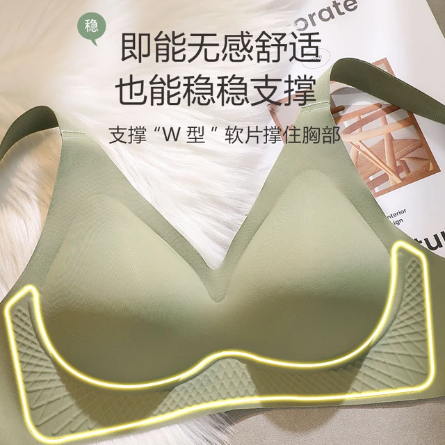 New middle-aged and older thin section without steel ring bra large breasts  show small soft tank top support women's underwear - AliExpress