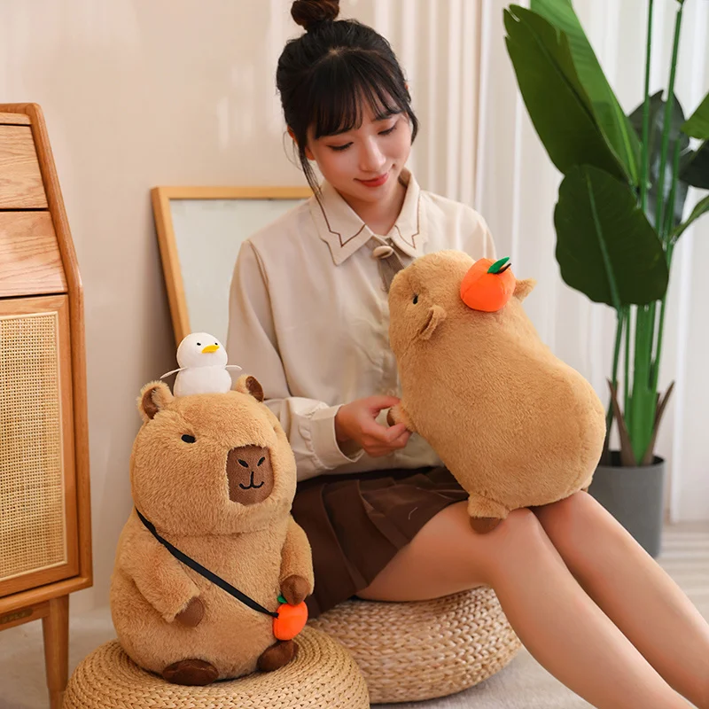 Capybara Plush Toy Simulation Capibara with Turtle Backpack Fluffy Doll  Stuffed Animals Bubble Pendant Funny Christmas Gift Kids - AliExpress