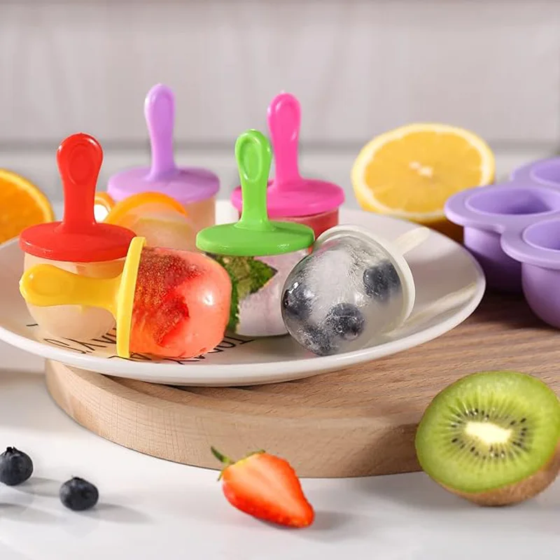 1pc 7 Holes DIY Ice Cream Pops Silicone Mold Ice Cream Ball Maker Popsicles Molds Baby Fruit Shake Home Kitchen Accessories Tool 3