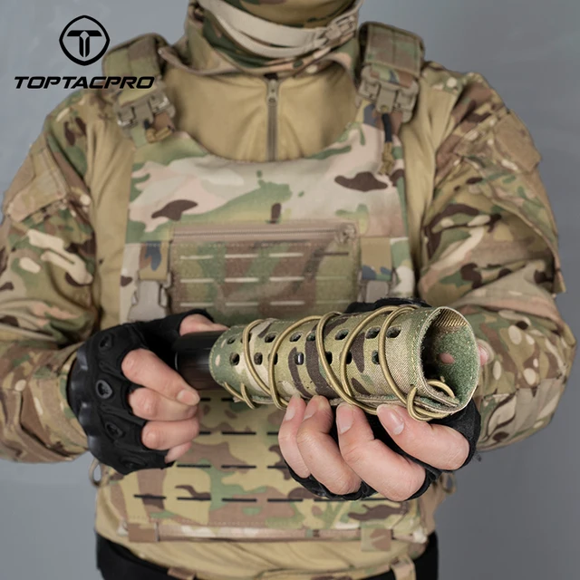 TOPTACPRO Tactical Suppressor Cover 7'' Laser Cut Muffler Heat Shield  Military