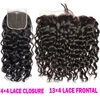 Water Wave Hair 13x4 Transparent Lace Frontal Pre plucked 100% Human Hair Natural Hair Line 4x4 Lace Closure With Baby Hair 2