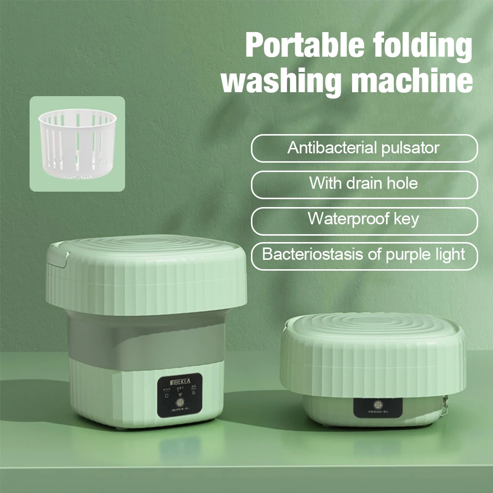 6.5L Electric Folding Washing Machine Portable with Dryer Basket Sock Underwear Cleaning Washer for Clothes Laundry Touch Button