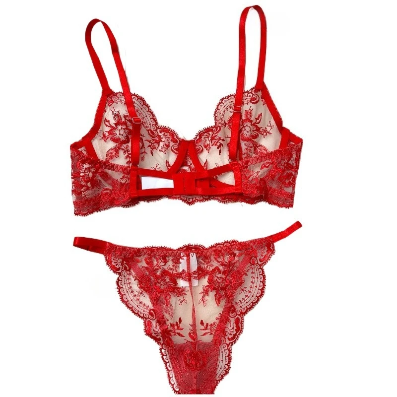 BANERDANNI Soutien-gorge transparent à broderie florale romantique avec armatures et bonnets légers – Lingerie féminine tendance et sexy