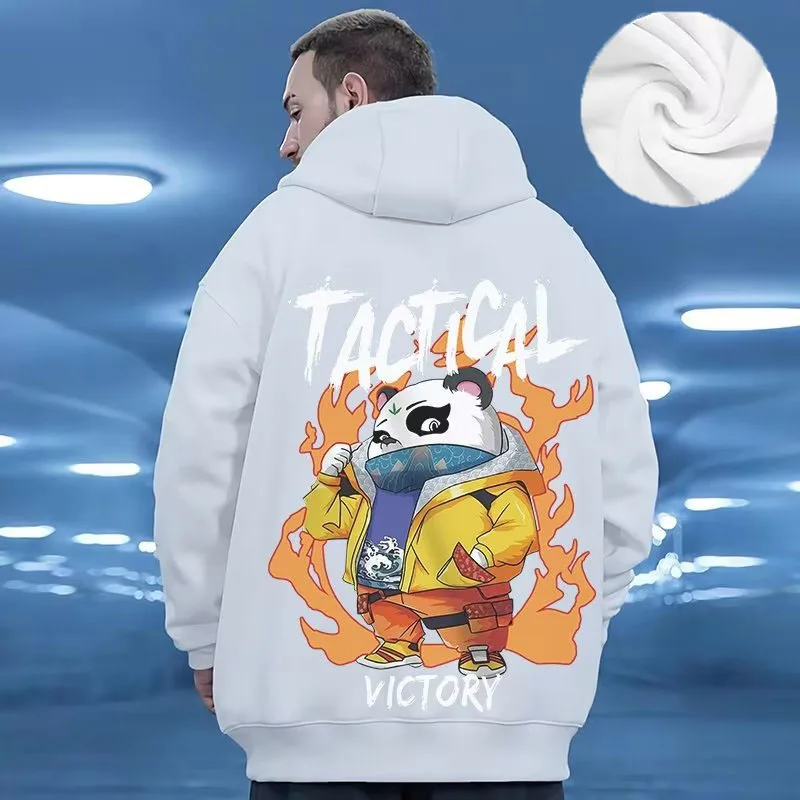 Hooded Sweater Men's Trendy Brand Large Size M-8XL Men's Autumn And Winter Style Plush And Thick Fat Hip-hop Pullover Jacket