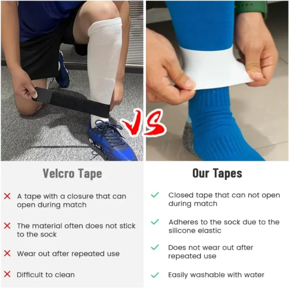 Soccer Shin Guard Straps Silicone Holders Leg Bands Non-slip Elastic Grip Socks Sleeves For Youth Adults Kids Gym Athletics
