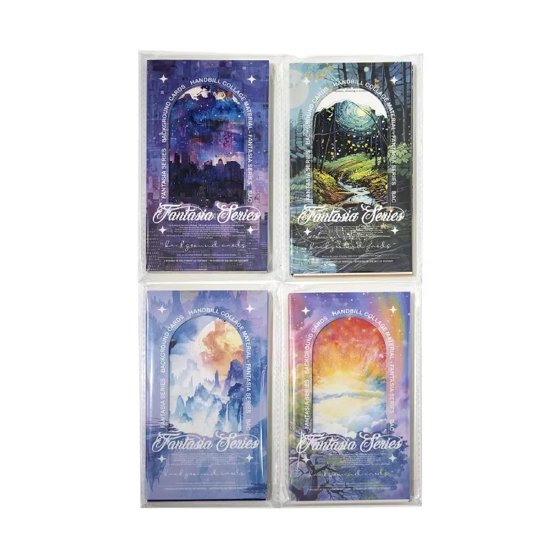 JIANWU Fantasia Series Vintage Forest Cloud Landscape Material Collage Material Paper Creative Junk Journal Scrapbook Stationery 5