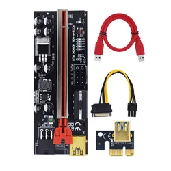 1 10PCS PCIE Riser 009s Plus Version Mise À Niveau VER009S Carte Riser PCI E 16x PCI Express 6Pin USB 3.0 Câble 1X 16X Prolongateur 