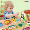 Cartoon Wooden 3D Animal Jigsaw Puzzle Board Block Children Preschool Early Educational Leaning Games Toy For Kids Boys Girls 1