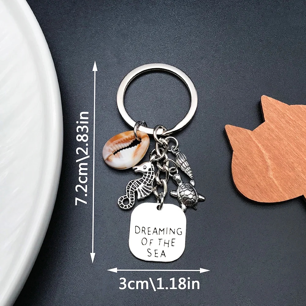 Ocean Animal Seashell Keychain For Beach Outdoor Sports