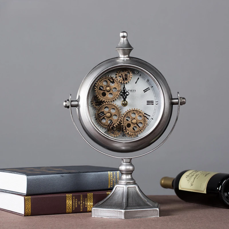 

Vintage American Industrial Alarm Clock Art Creative Alarm Clock Living Room European Desk Digital Luxury Despertador Home Decor