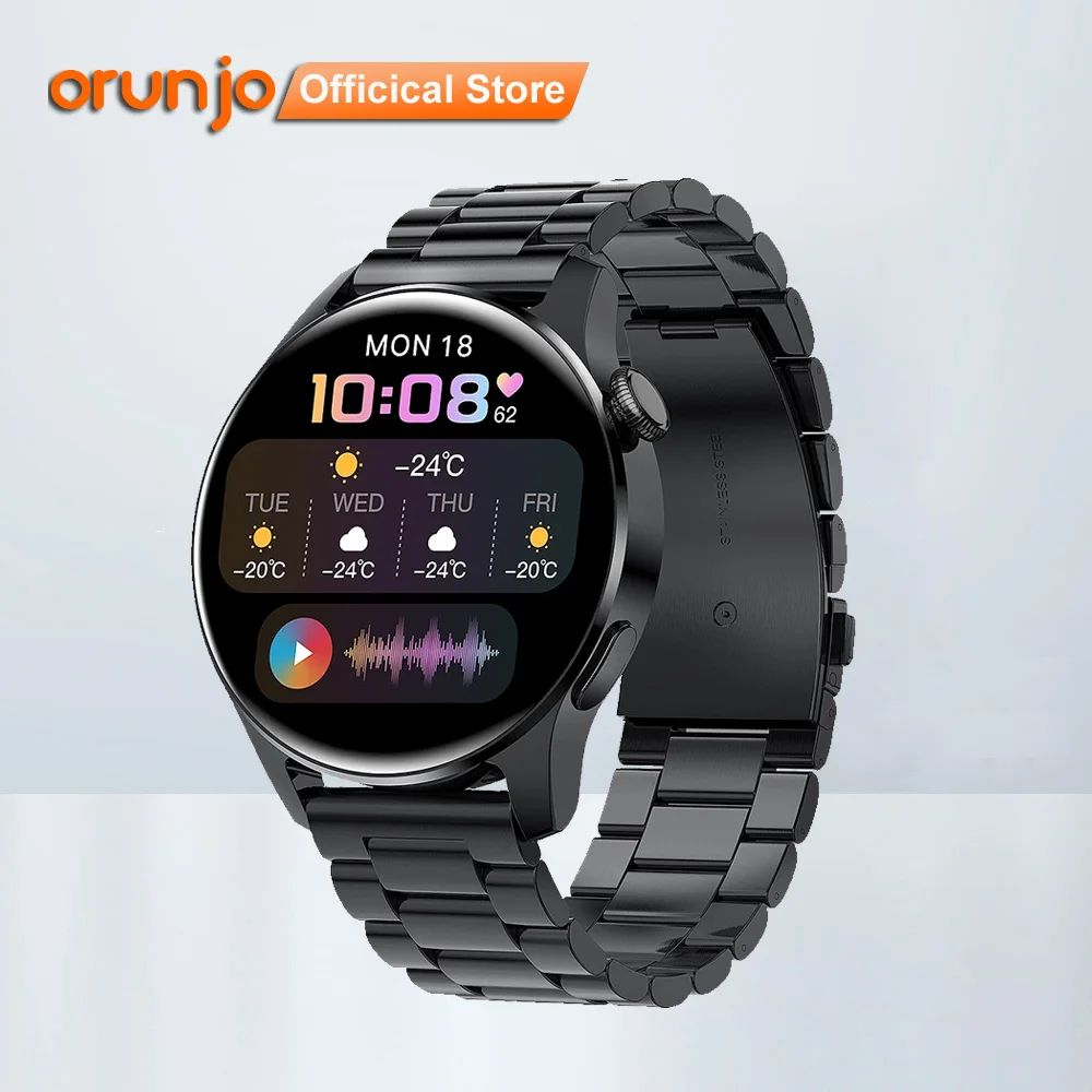 

Orunjo i29 Smart Watch Men Bluetooth Call Full Touch Sport Fitness Waterproof Heart Rate Steel Band Smartwatch Android iOS