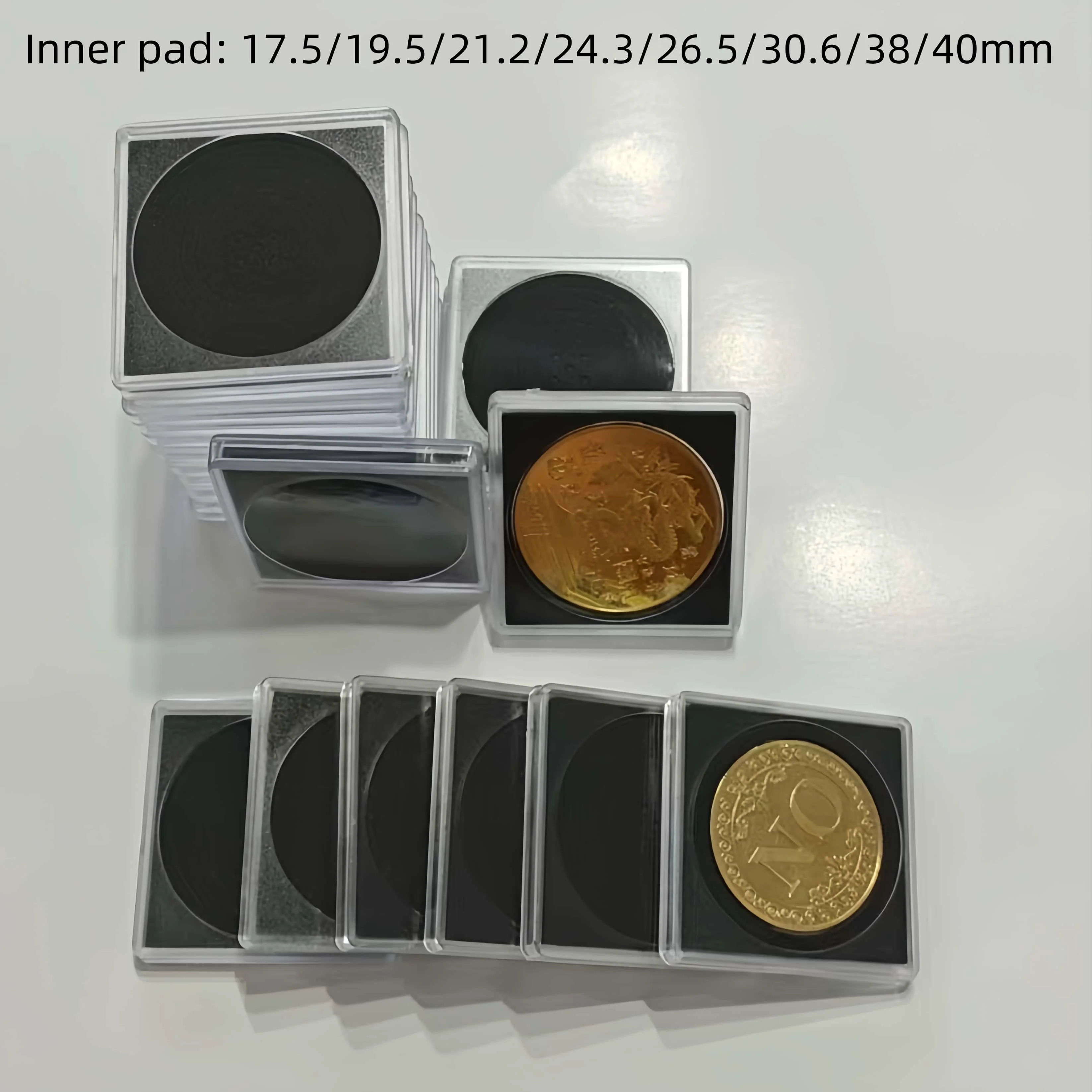 Plastic Square Coin Holder Capsules Container Coin Transparent Gaine ...
