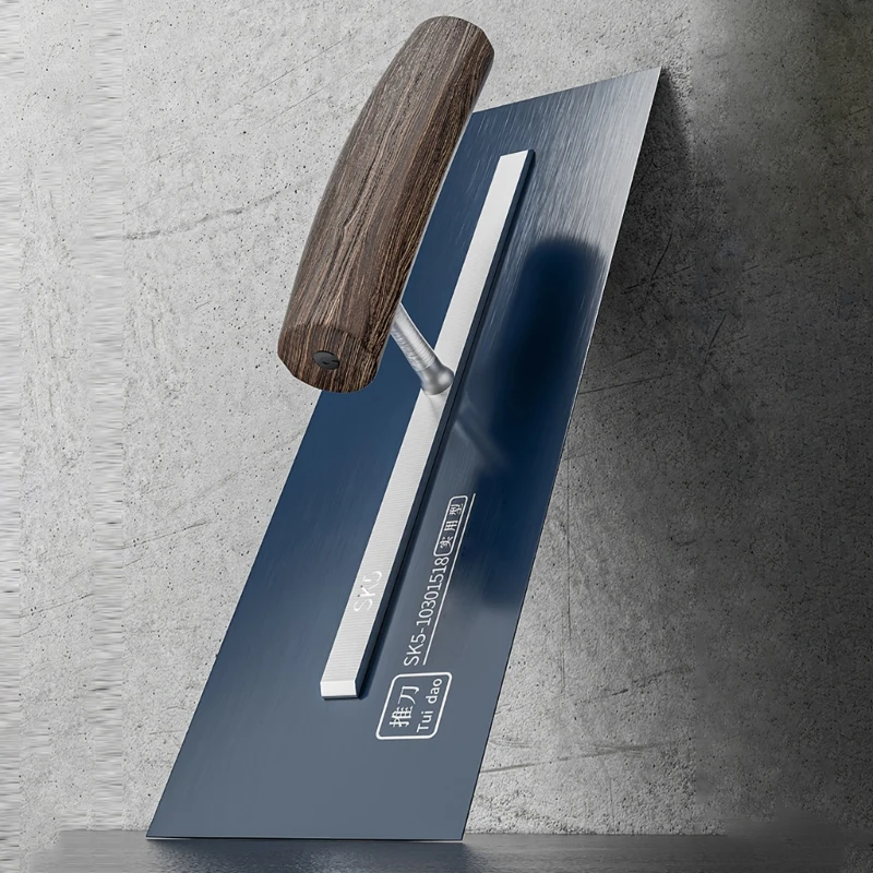 Finishing Trowel SK5 Steel with Wooden Handle, Plaster Trowel  Wall Plastering Skimming Trowel Building Drywall Tools Y5GB 3
