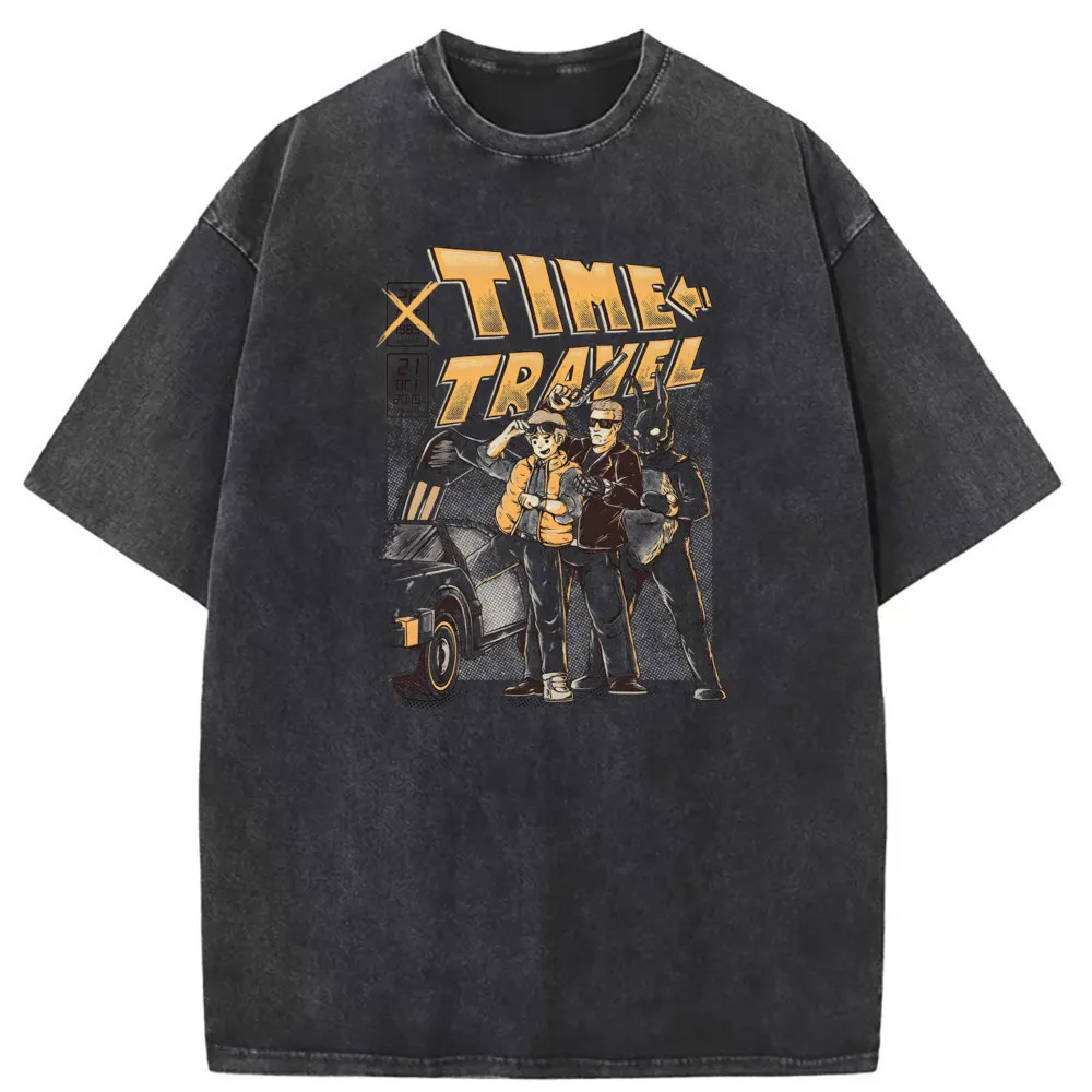 

Time Travelers Leisure T-Shirt Sweatshirts For Men 2023 Hot Sale Washed Tshirt Printed On Clothes Long Sleeve Funny T Shirt Men