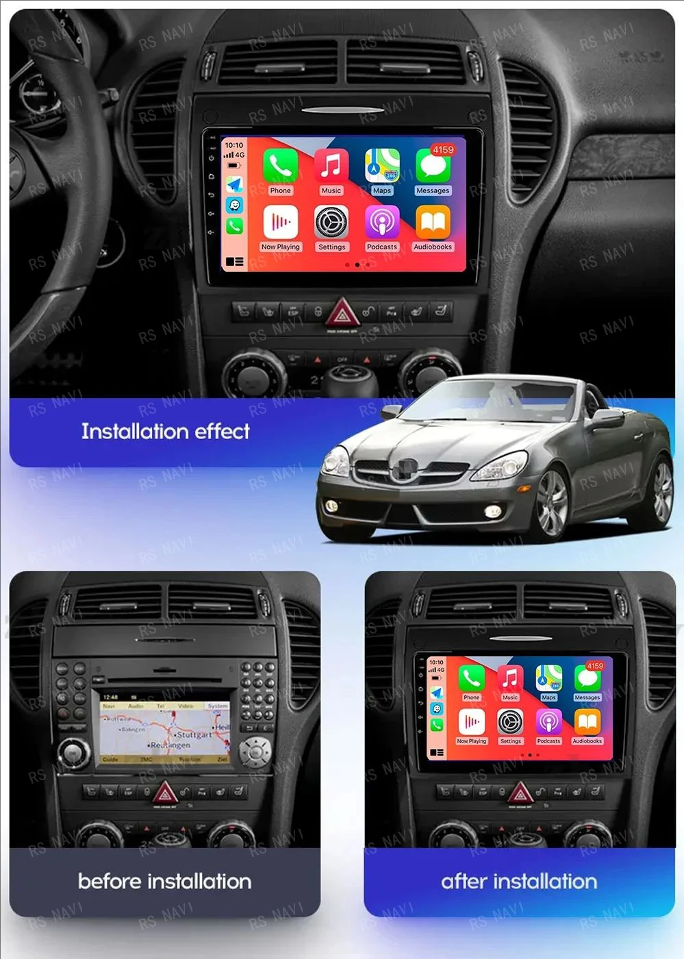 Android 14 Car Radio GPS Navigation Multimedia Player Stereo DSP For Mercedes Benz SLK class R171 SLK200 SLK280 SLK300 2000-2011