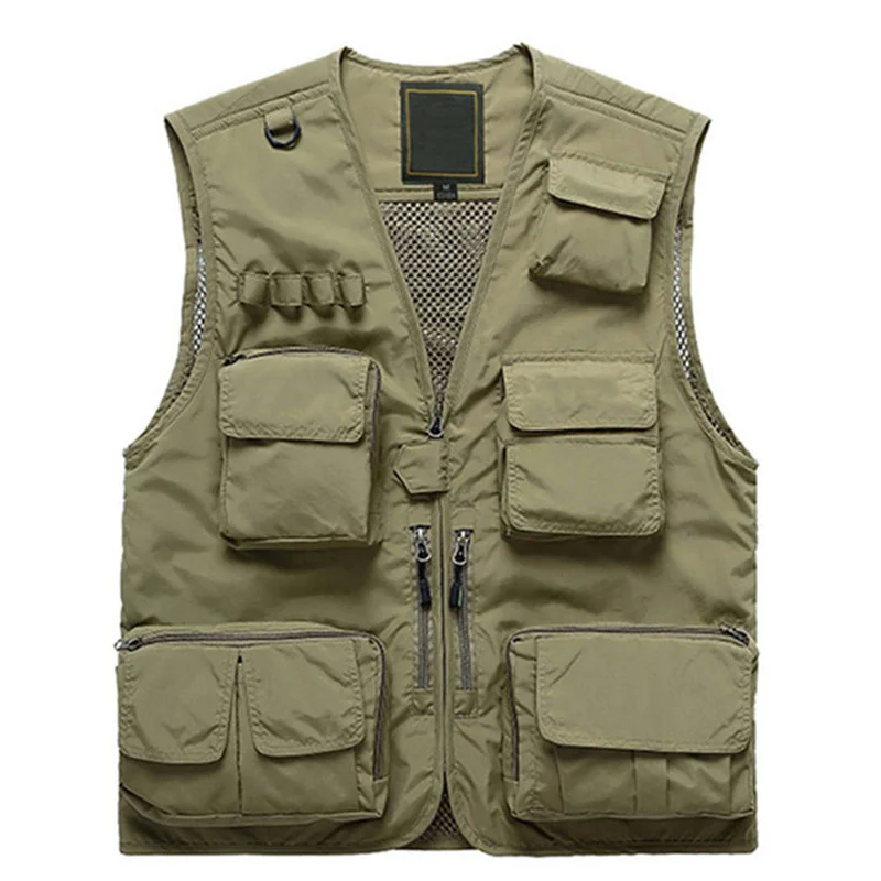 

Men Unloading Tactical Vest Men's Fashion Photographer Multi-pockets Waistcoat Mesh Work Sleeveless Jacket Tool Many Pocket