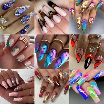 Wholesale Price Press On Nails Ballerina Medium Coffin False Nails French Tip Nails Manicure Stick On Nails Acrylic Fake Nails 1