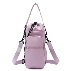 Insulated Portable Water Bottle Sling Bag with Strap - 40oz Capacity (Purple)