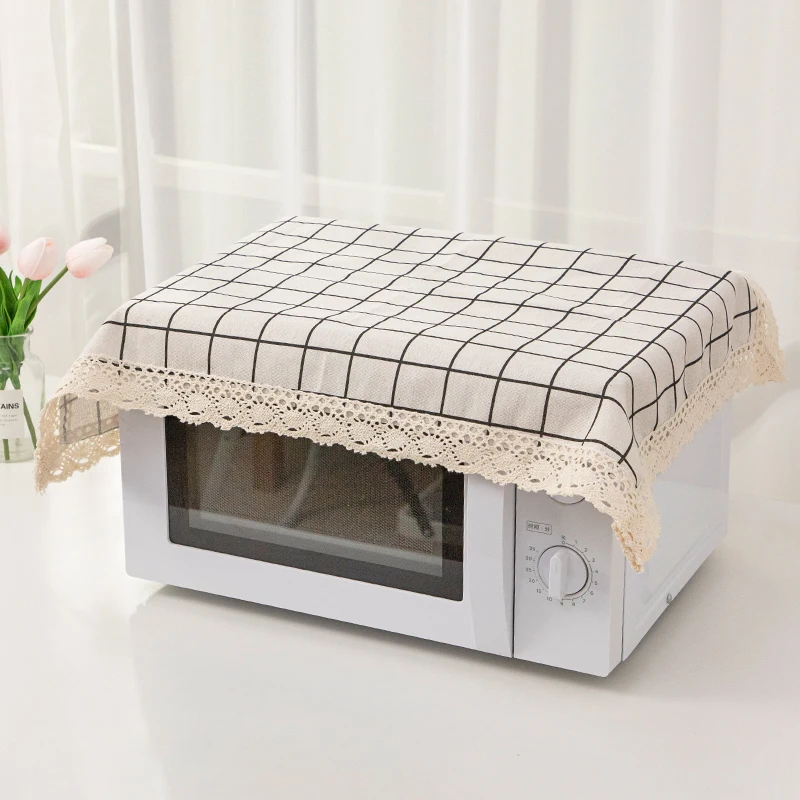 Plaid Printed Cotton Linen Dust Covers - Stylish and Functional Household Protector