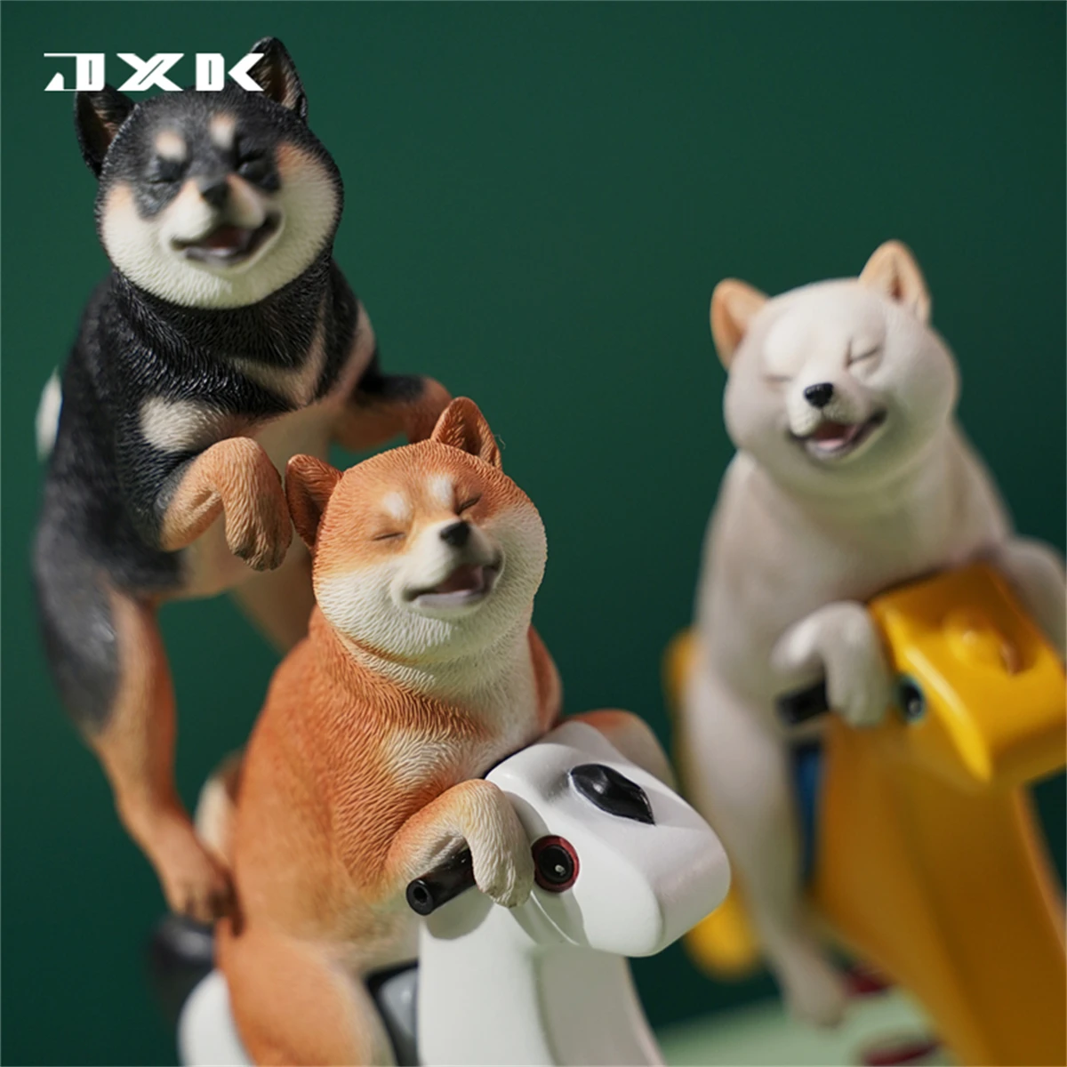 

JXK 1/6 Rocking Horse Cute Shiba Inu Figure Funny Pet Dog Animal Model Decor Toys Ornaments for Children Adults Kids Xmas Gift