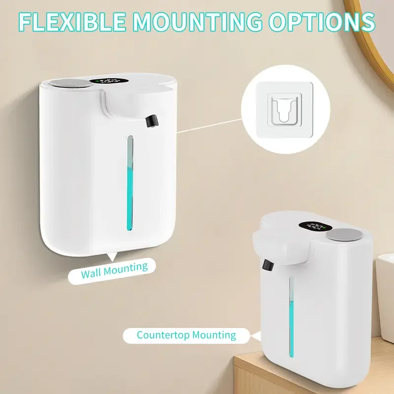 เครื่องจ่ายสบู่อัตโนมัติแบบเซ็นเซอร์อินฟราเรด ความจุขนาดใหญ่ 500 มล. ปรับระดับได้ 9 ระดับ สำหรับโฟม/ของเหลว กันน้ำระดับ IPX5 1