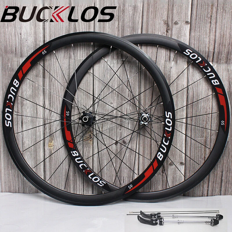 BUCKLOS Road Bicycle Wheelset Carbon Hub 700C Bike Wheels Set Ultralight Bike Wheelset Rim 9