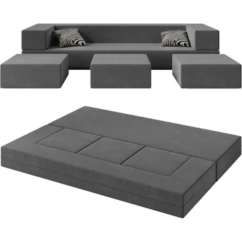 80'' Folding Bed Couch, Foam Floor Sofa 1