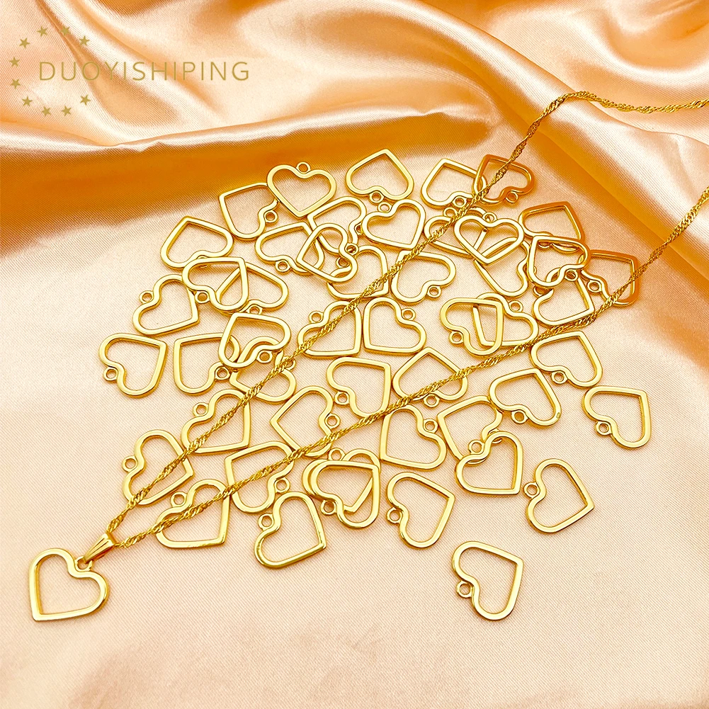 

10Pcs 19X17mm Metal Alloy Charms Geometric Hollow Heart Pendants DIY Bracelet Necklace Jewelry Making Earring Accessories