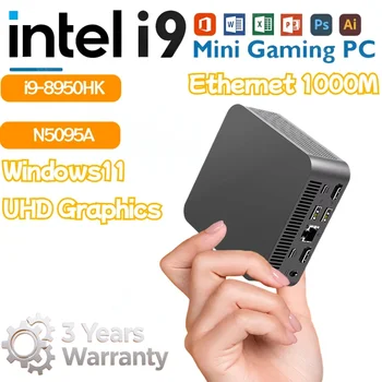 Mini PC da gioco Intel Core i9 8950HK o Celeron N5095A Windows 11 Pro 16 GB DDR4 1 TB 2 TB M.2 SSD WiFi 6 UHD Grafica Mini PC