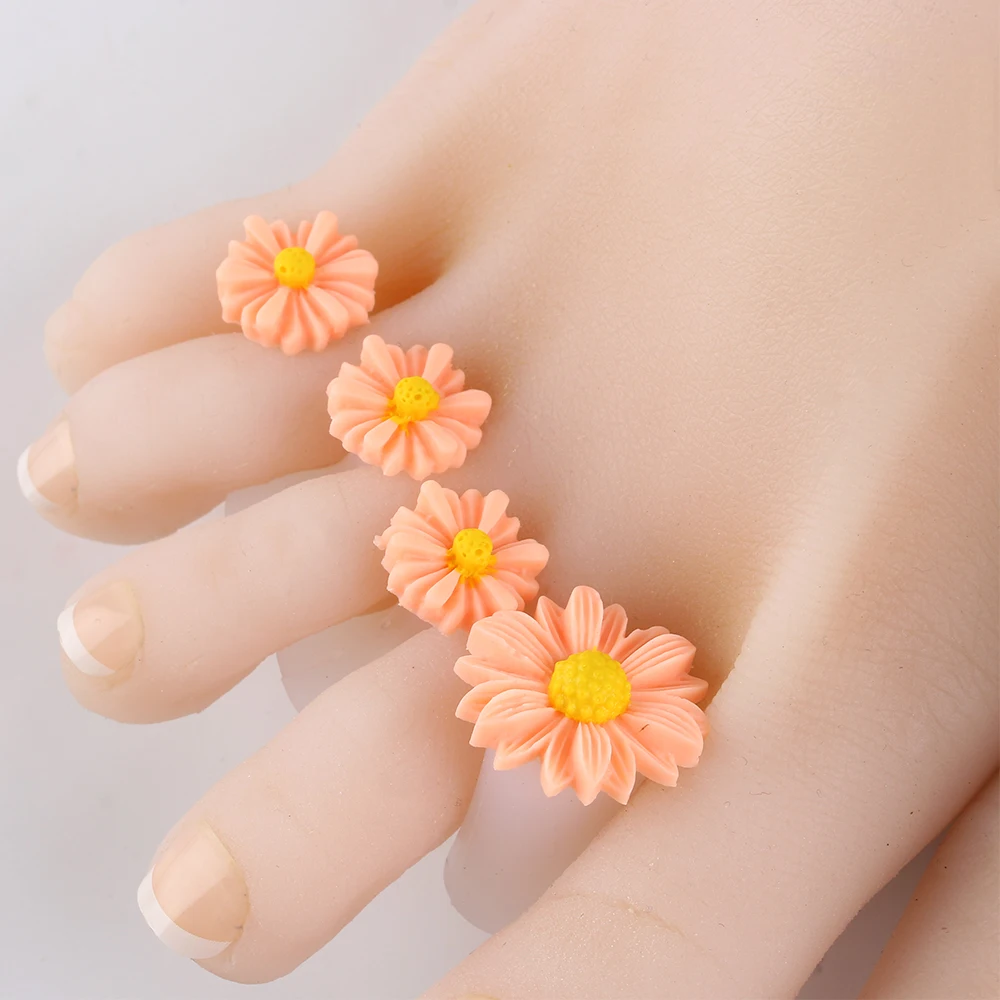Nail Art Tools Toe Separators Toe Spreader Finger Toe Separator 8Pcs Silicone Toenail Separator Daisy Flower Design Salon Manicure Pedicure