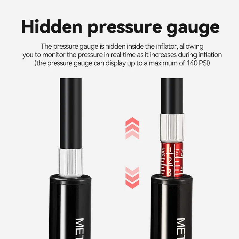 ROCKBROS LD-0510 Bicycle Pump 220PSI Mini Hand Air Pump Tire Inflator Schrader Presta Portable AV/FV MTB Bike Road Bike Accessories - Image 3