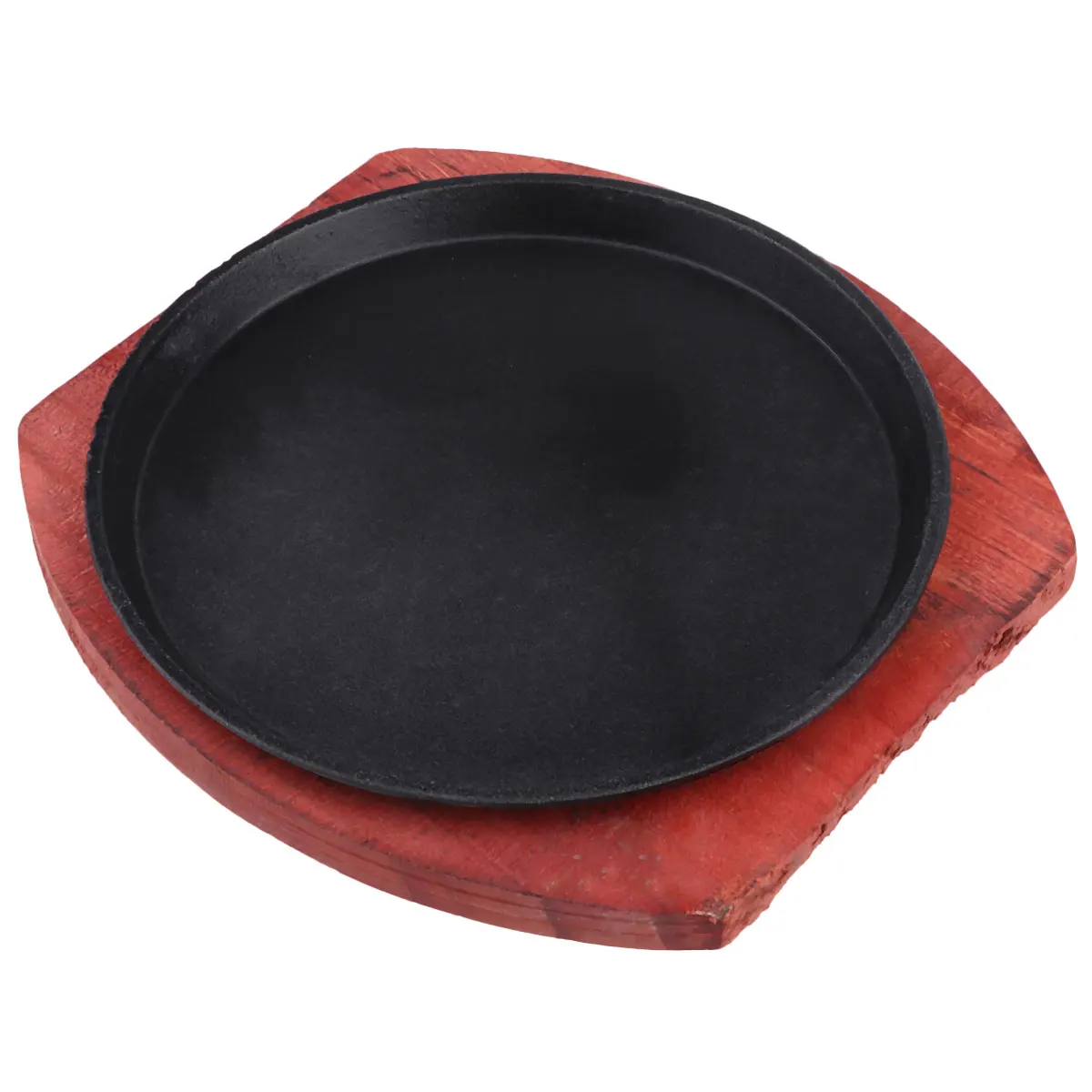 1 BBQ Stovetop Grill Nonstick Griddle Pan Grill Plate Fajita Iron Stovetop Cast Sizzling Griddle Skillet Set Platter Steak Plate