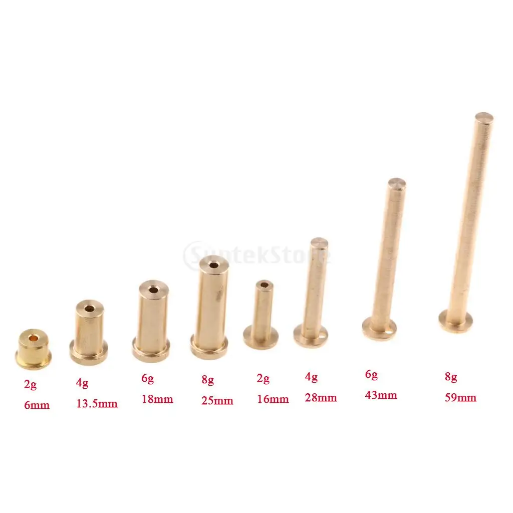 8 Pack Premium Brass Golf Shaft Tip Plug Irons Woods Swing Weight 2/3/4/6/8g 6