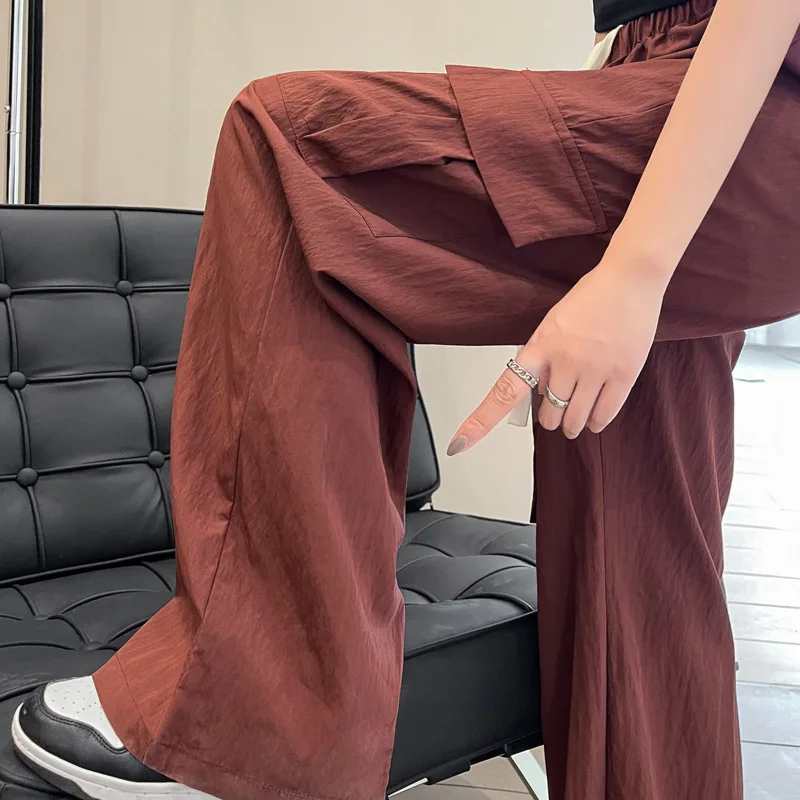 

Gray Oversized Cargo Pants Women 2023 Autumn Fashion Drawstring High Waist Wide Leg Pants Woman Casual Big Pocket Baggy Trousers