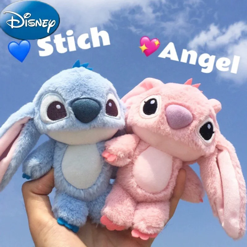 

Disney Lilo & Stitch Purple Bag Pendant Kawaii Angel Plush Toy Key Chain Cartoon Sitting Figure Couple Pendant Birthday Gift