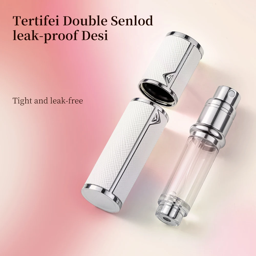 Louischanzl Vaporizzatore in pelle PU di alta qualità, ideale per viaggi in viaggio, con chiusura ermetica, flacone atomizzatore da 5 ml._voghion.com