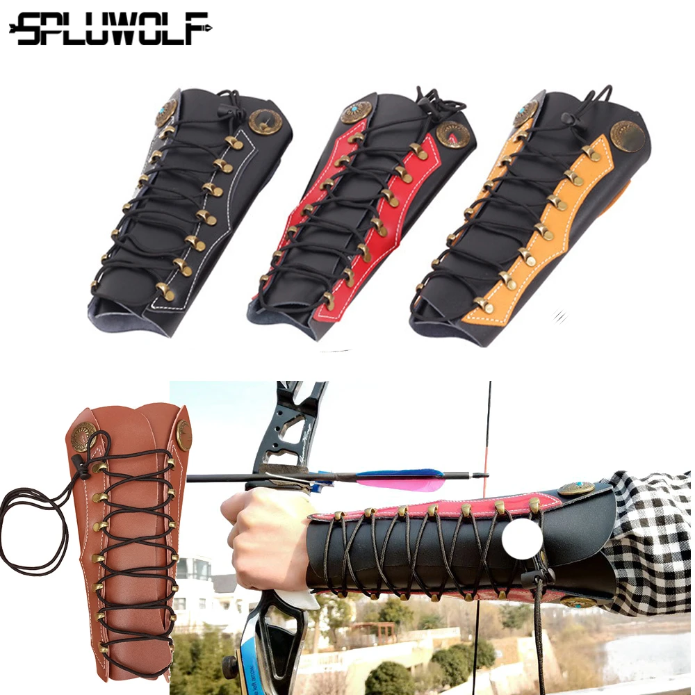 Archery Arm Guard Genuine Cowhide Armguard Leather Hand Protector