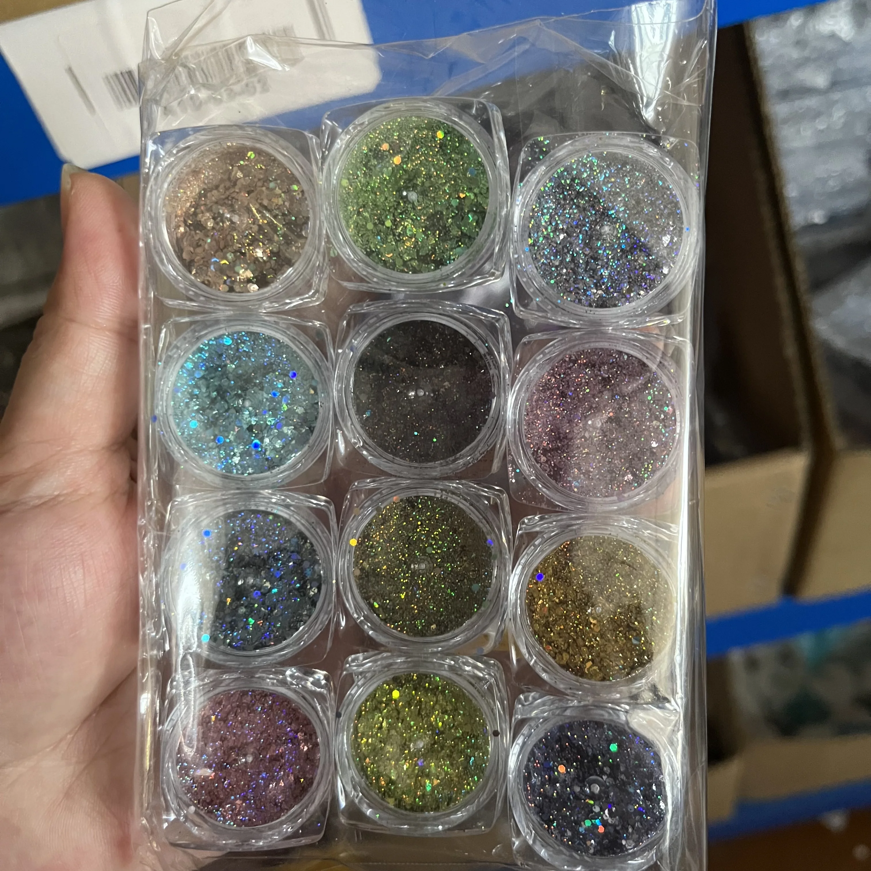Holographic Chunky Glitter 12 Colors 12 boxes/lot Chunky Glitter