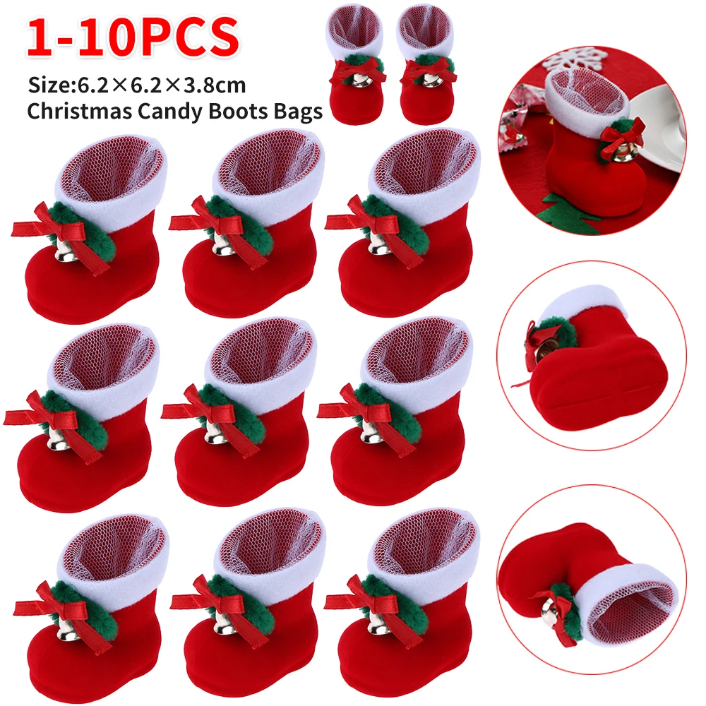 Christmas Candy Gift Bag Home Party Decor Christmas Santa Claus Candy Boots Kids Child Mini Xmas Tree Decoration