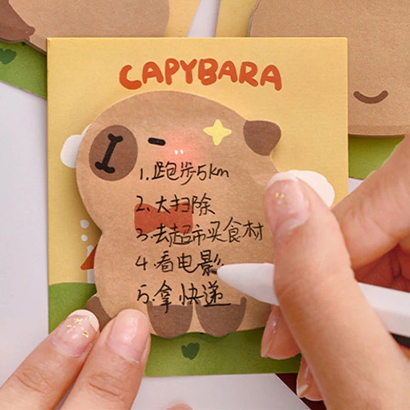Mini Cartoon Capybara Sticky Note Children Stationery gift School Prize Birthday Party Favors Goodie Bag Pinata Fillers 12/40Pcs kids stickers toy gift filler