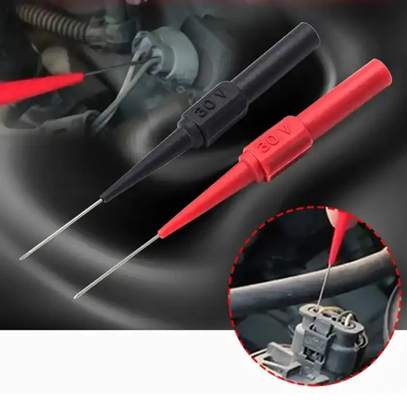 

2pcs Car 30V Diagnostic Tools Multimeter Test Lead Extention Back Piercing Needle Tip Probes Auto Repair Tools
